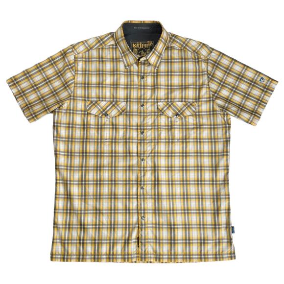 Kuhl Short Sleeve Lightweight Plaid Collared Pearl Snap Front Shirt Size Large - Picture 1 of 9